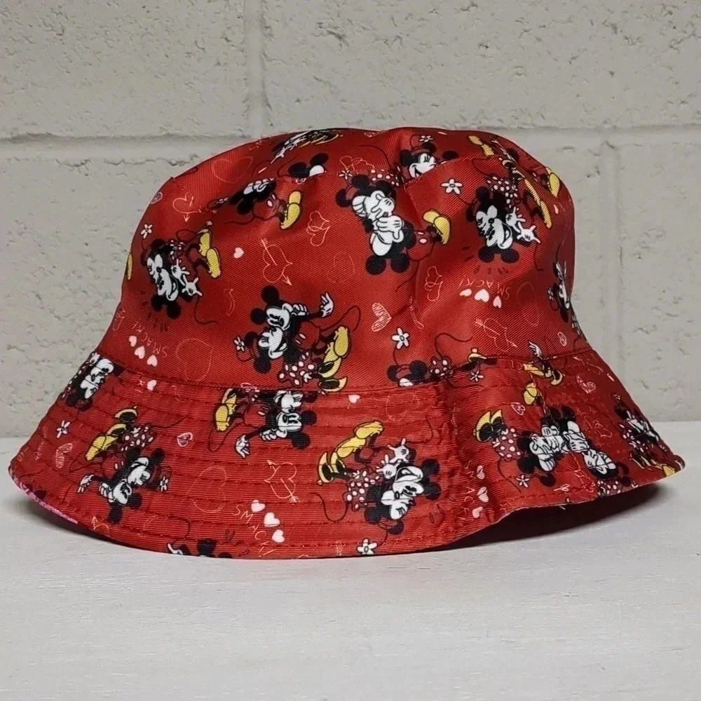 Disney Mickey and Minnie Reversible Adult Bucket Hat NWOT - Picture 2 of 2